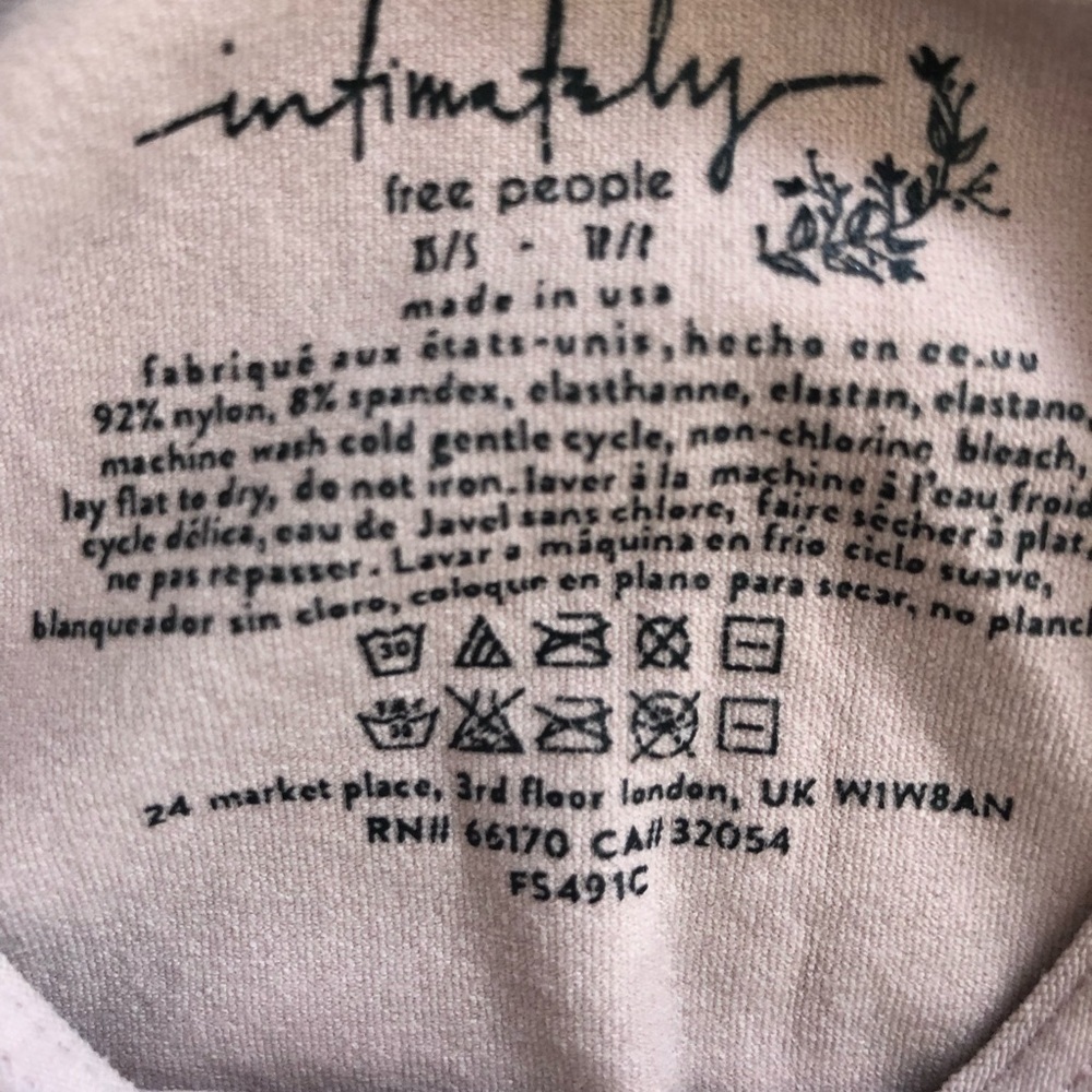 Intimately Free People Nude Strappy V Neck Cami Bra CropTank XS-S Stretch - Picture 3 of 3